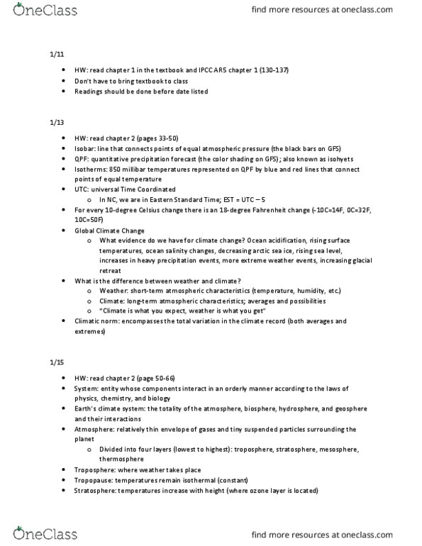 GHY-1011 Lecture Notes - Lecture 1: Kyoto Protocol, Atlantic Multidecadal Oscillation, Photosynthesis thumbnail