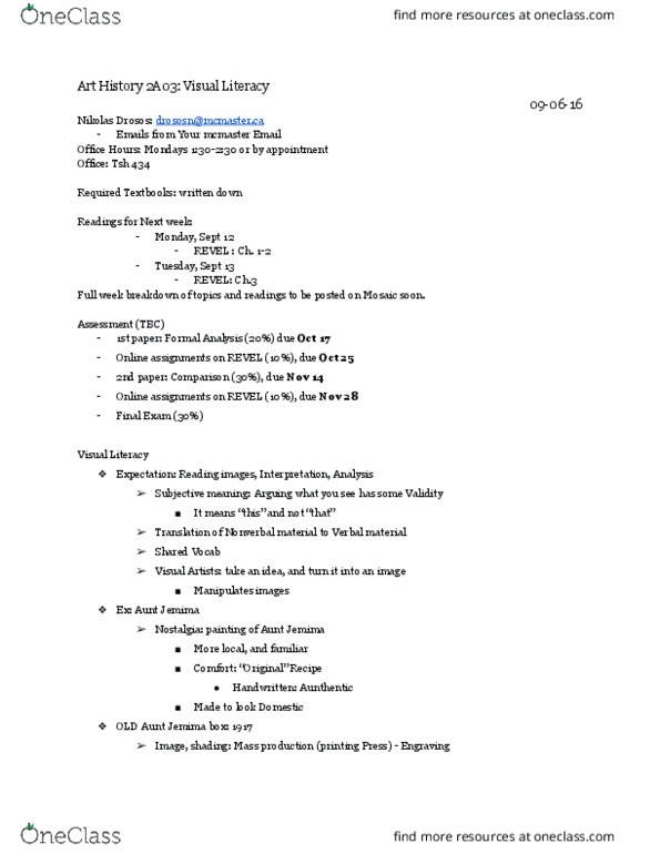 CLASSICS 2YY3 Lecture Notes - Lecture 6: Claude Monet, James Hoban, Gothic Revival Architecture thumbnail