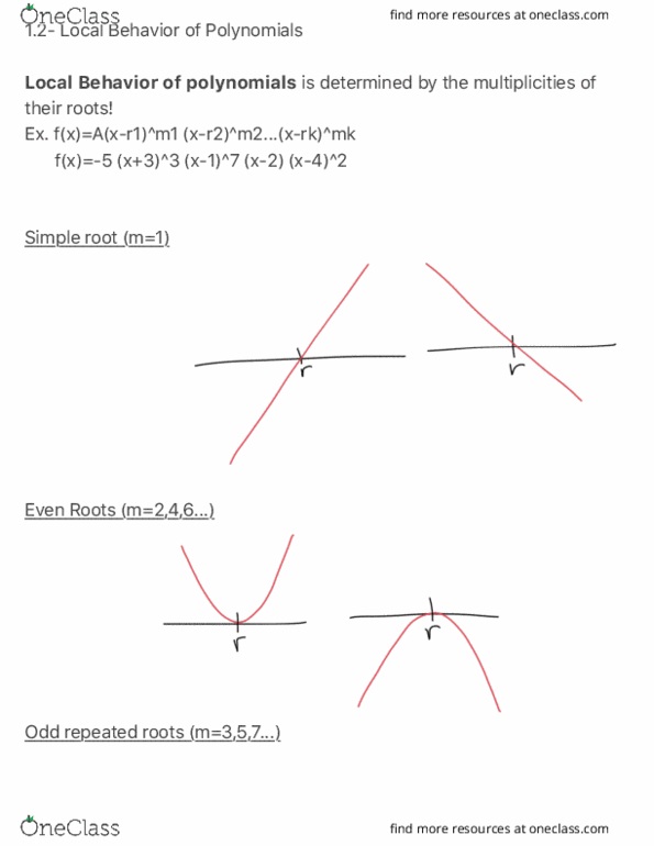 MATH 1271 Lecture 1: 1.2- Local Behavior of Polynomials thumbnail