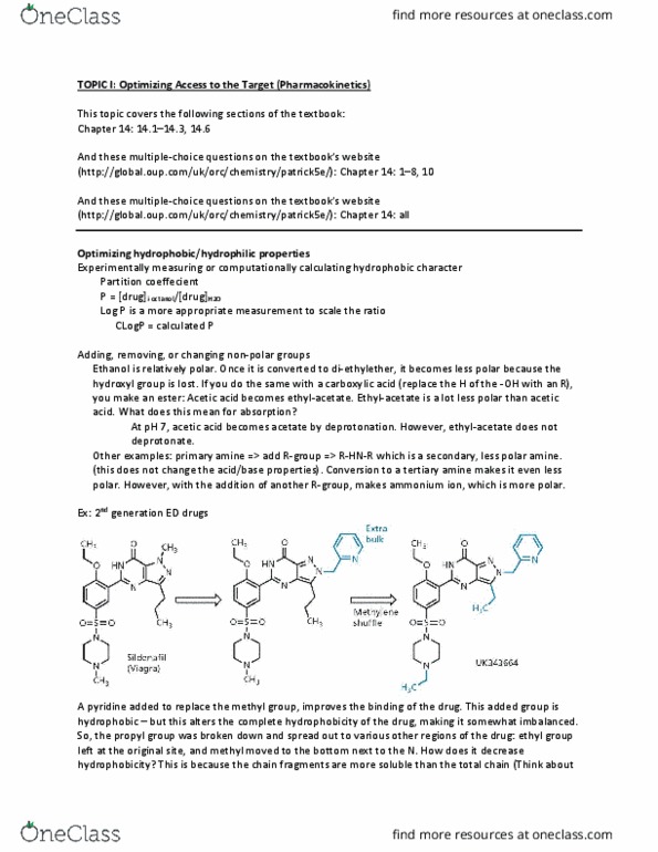 Chemistry 3393A/B Lecture Notes - Lecture 9: Ampicillin, Chloramphenicol, Methylphenidate thumbnail