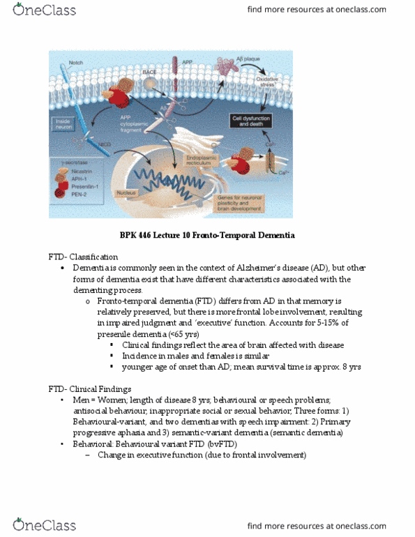 BPK 446 Lecture Notes - Lecture 10: Chemotaxis, Spliceosome, Comorbidity thumbnail