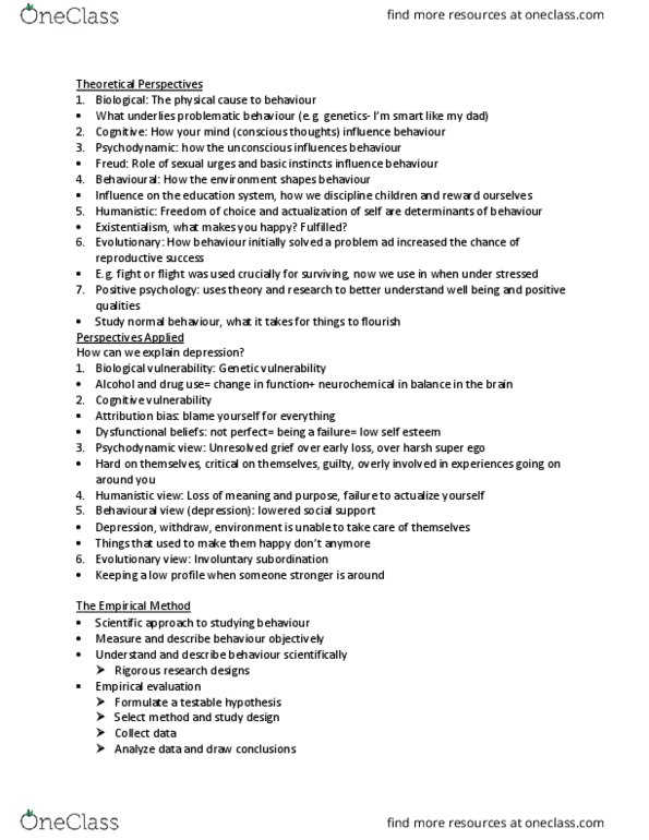 PSYC 1010 Lecture Notes - Lecture 1: Dependent And Independent Variables, Social Desirability Bias, Dissociative Identity Disorder thumbnail