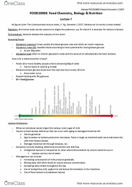 FOOD20003 Lecture Notes - Lecture 7: Mannose, Diastereomer, Critical Role thumbnail