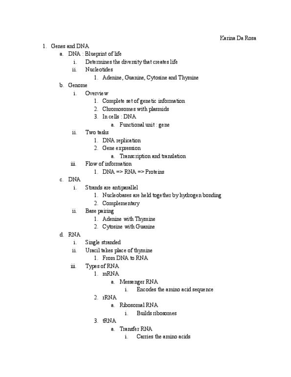 BIOL 1121 Lecture 11: Genes and DNA thumbnail