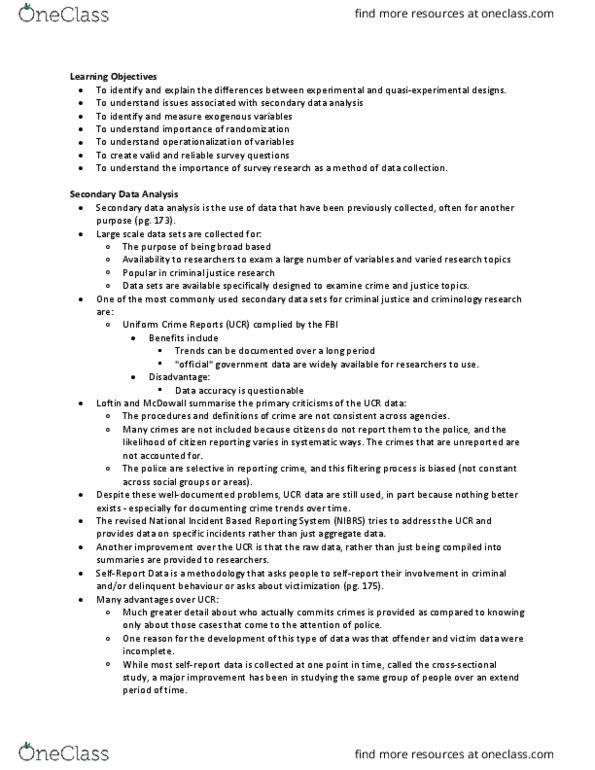 CRM 2303 Lecture Notes - Lecture 9: Content Validity, Likert Scale, National Incident Based Reporting System thumbnail