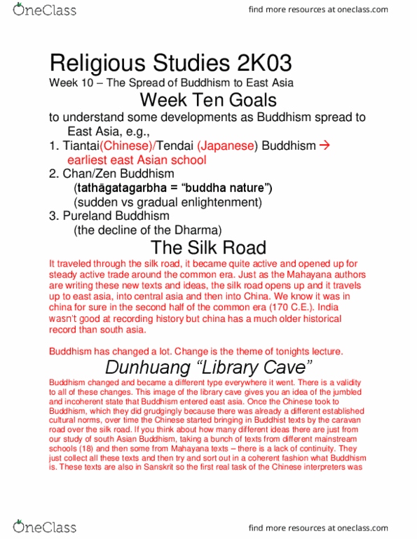 RELIGST 2K03 Lecture Notes - Lecture 11: Shinran, Jiriki, Kinnara thumbnail
