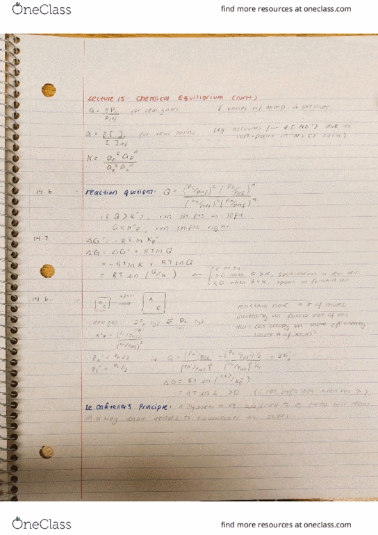 CHEM 6BH Lecture 15: Chemical Equilibrium: Reaction Quotient // Gibbs Free Energy // Le Chatelier's Principle // Van't Hoff Equation thumbnail