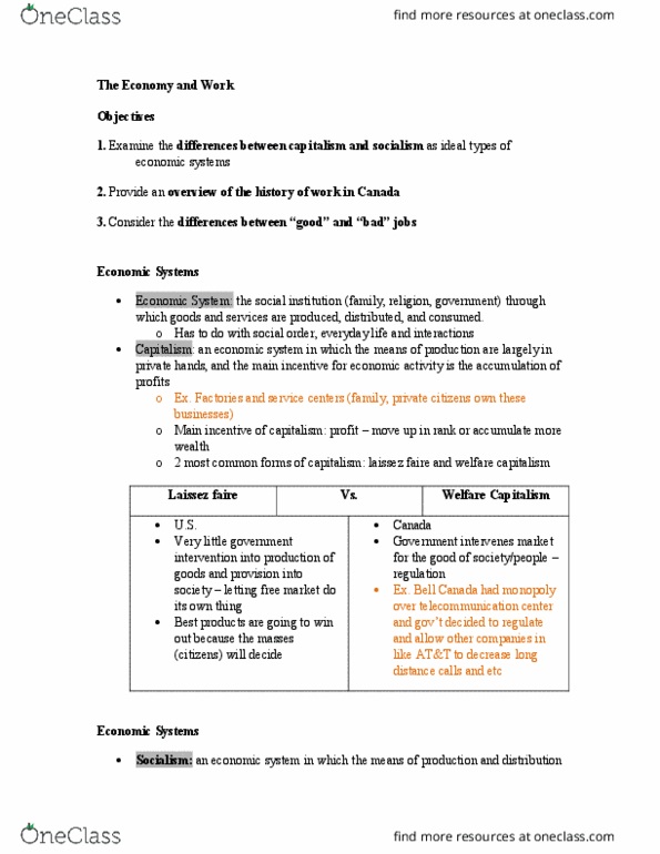 Sociology 1020 Lecture Notes - Lecture 16: Free Trade, Public Administration, Laissez-Faire thumbnail