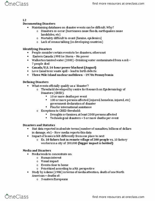 Geography 2152F/G Lecture Notes - Lecture 2: Ozone Depletion, Human Reliability, Transform Fault thumbnail