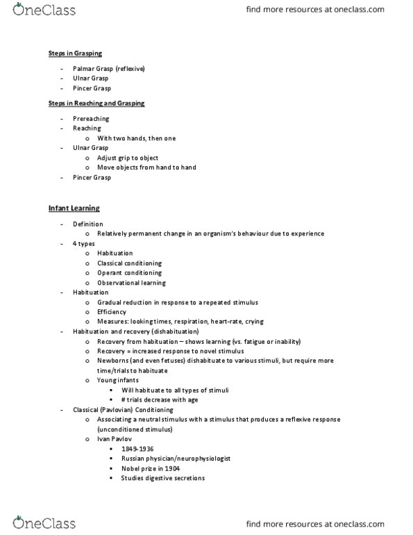 PSYC2010 Lecture Notes - Lecture 11: Mirror Neuron, Hear Music, Classical Conditioning thumbnail