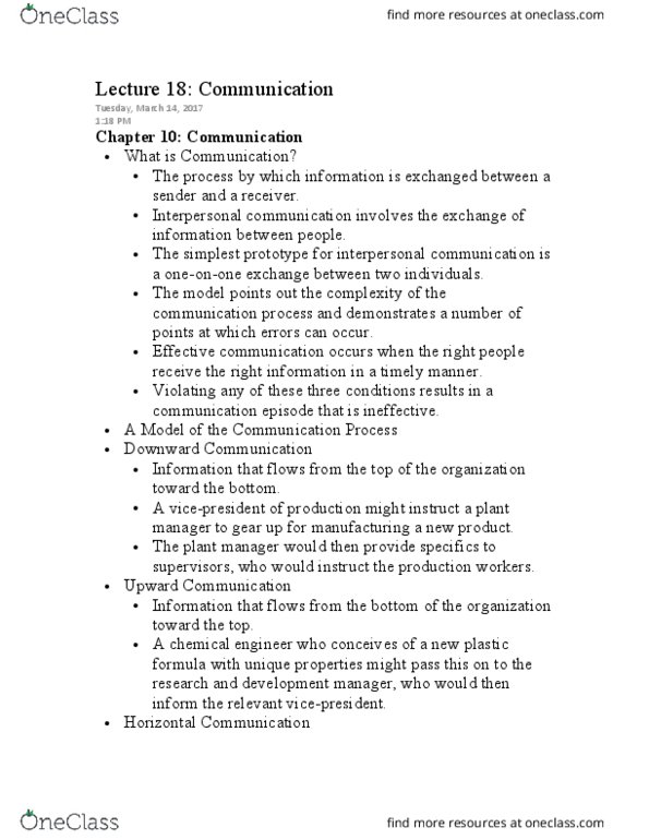 BU288 Lecture Notes - Lecture 18: Performance Appraisal, Espn Bottomline, Deborah Tannen thumbnail
