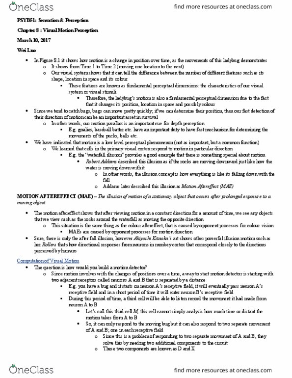 PSYB51H3 Chapter Notes - Chapter 8: Optical Flow, Lateral Rectus Muscle, Superior Colliculus thumbnail