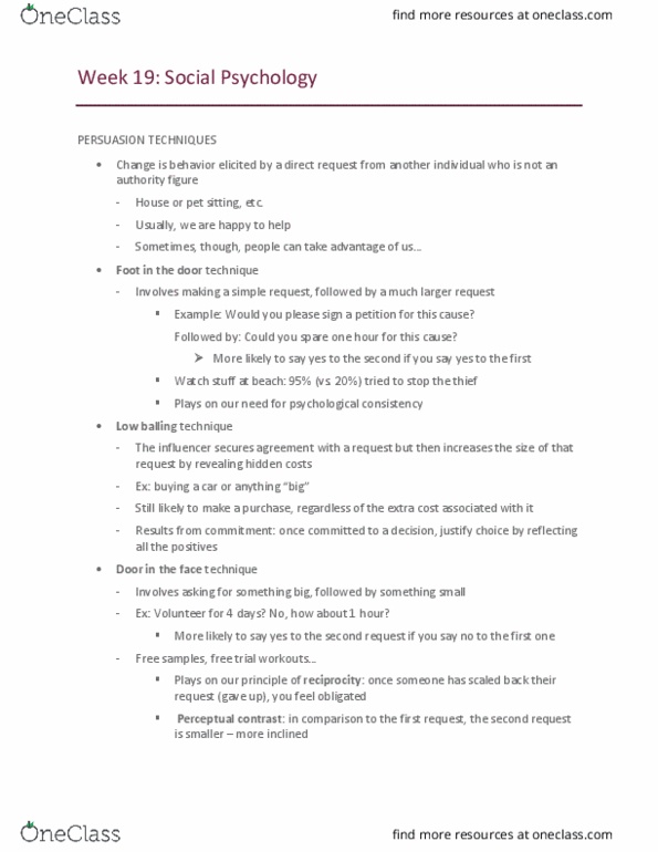 PSYC 100 Lecture Notes - Lecture 19: Milgram Experiment, Fire Extinguisher, Optical Illusion thumbnail