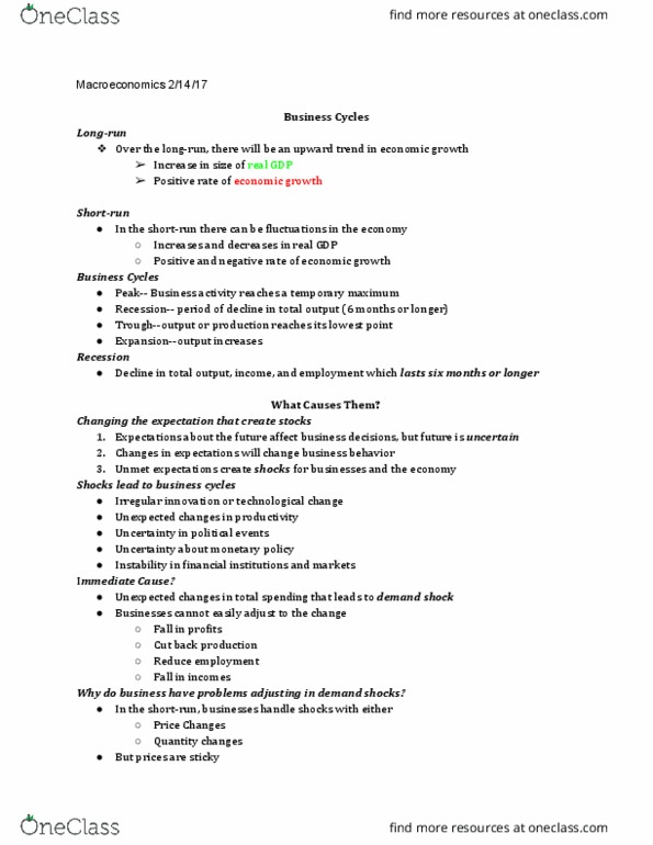 ECON 211 Lecture Notes - Lecture 20: Aggregate Supply, Market Basket, Government Debt thumbnail