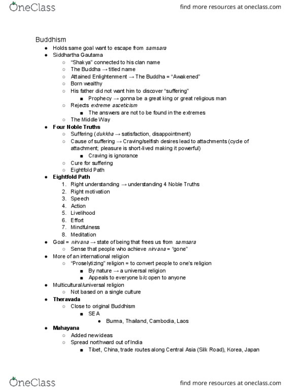 HUM 7 Lecture Notes - Lecture 3: Shakya, Mahayana, Gautama Buddha thumbnail