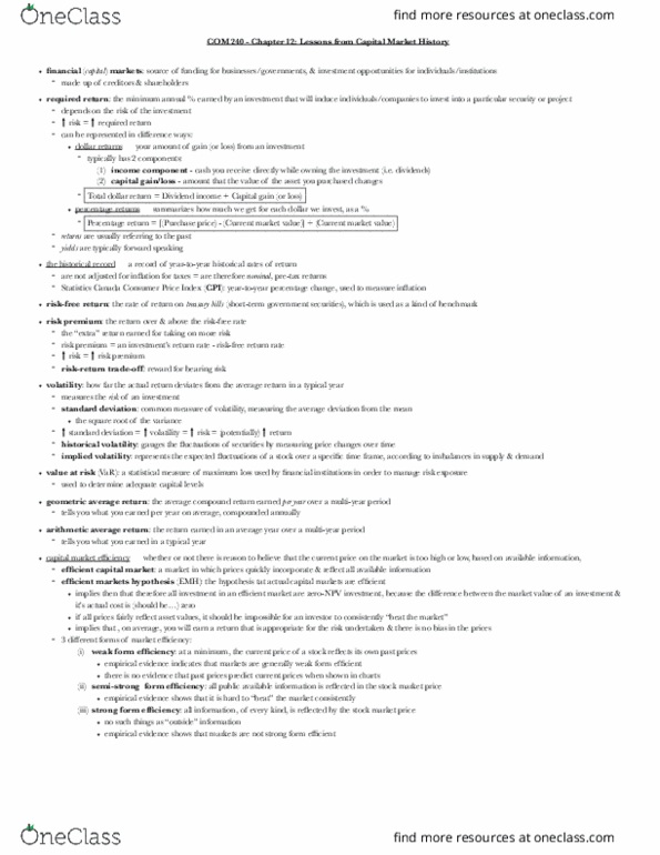 COM 240 Chapter Notes - Chapter 12: Implied Volatility, Volatility Risk, Risk Premium thumbnail