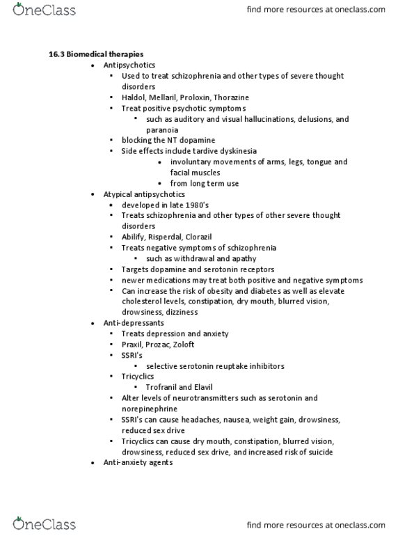 PSYC 1103 Chapter Notes - Chapter 16.3: Mania, Valproate, Headache thumbnail