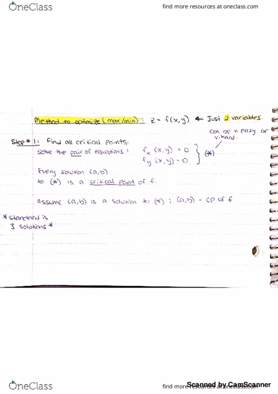 MATA33H3 Lecture Notes - Lecture 20: Hessian Matrix thumbnail