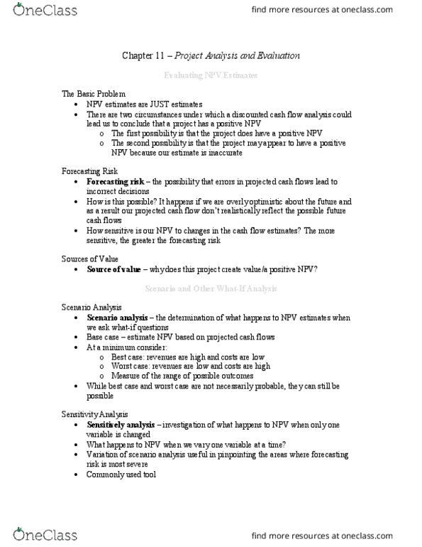 Management and Organizational Studies 2310A/B Chapter Notes - Chapter 11: Marginal Cost, Operating Leverage, Fixed Cost thumbnail