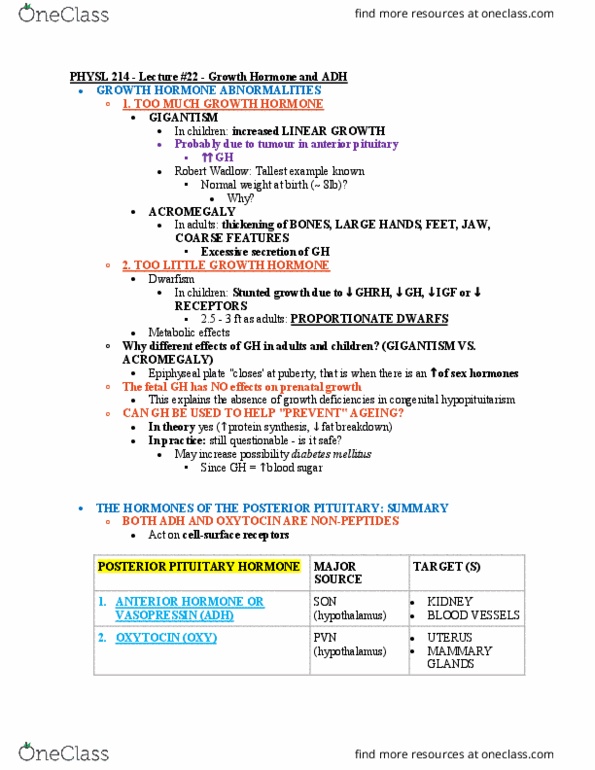 PHYSL214 Lecture 22: PHYSL 214 - Lecture #22 - Growth Hormone and ADH thumbnail