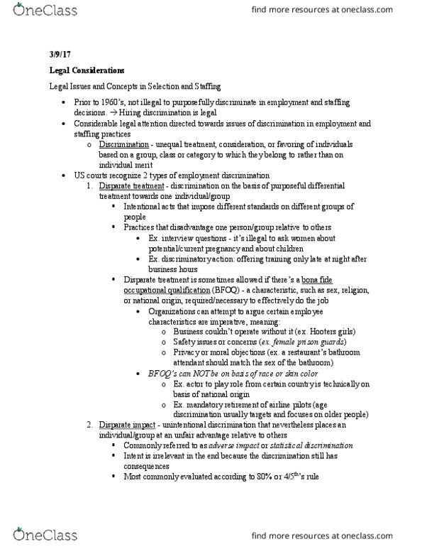 PSYC 361 Lecture Notes - Lecture 11: Duke Energy, Equal Opportunity, Protected Group thumbnail