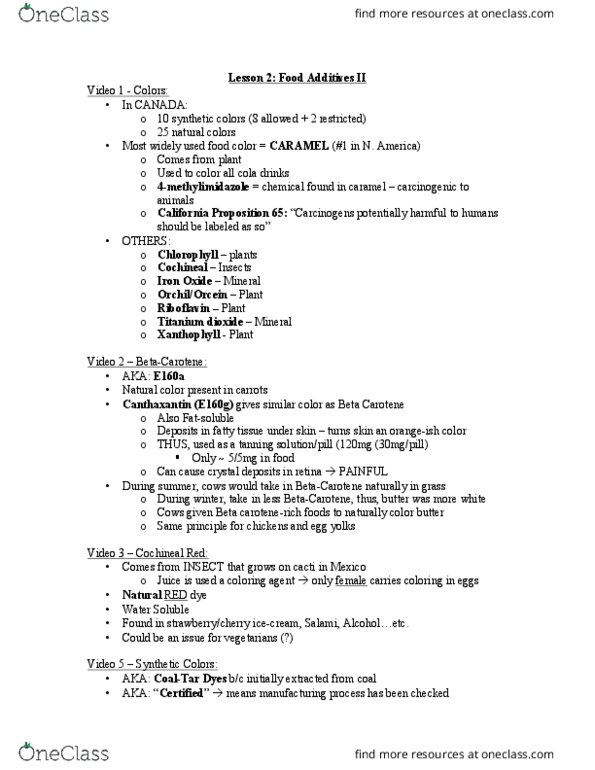 CHEM 181 Lecture Notes - Lecture 6: Parsley, Sodium Nitrate, French Fries thumbnail