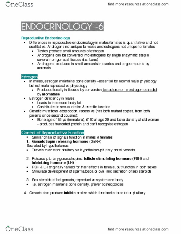 PHGY 213 Lecture Notes - Lecture 6: Follicular Fluid, Theca Interna, Luteolysis thumbnail