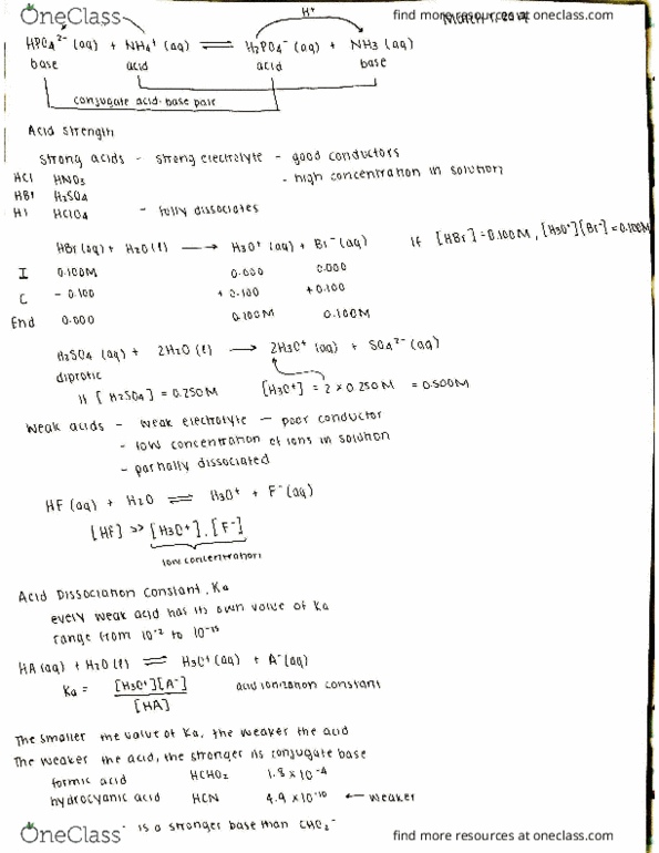 CHEM 1032 Lecture Notes - Lecture 18: Rahon, Conjugate Acid, Loam thumbnail