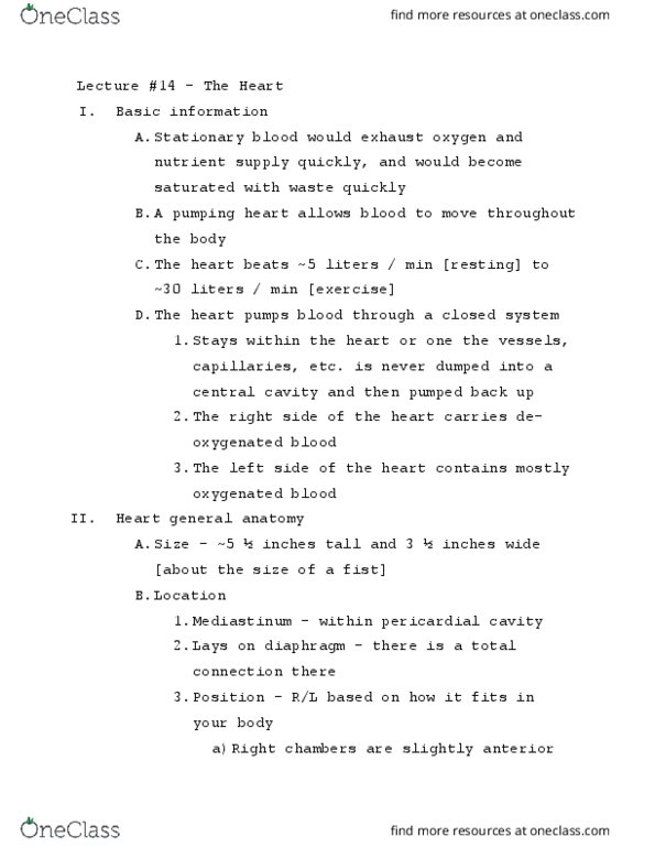 BIOL 212 Lecture Notes - Lecture 14: Pericardial Fluid, Heart Valve, Atrioventricular Node thumbnail