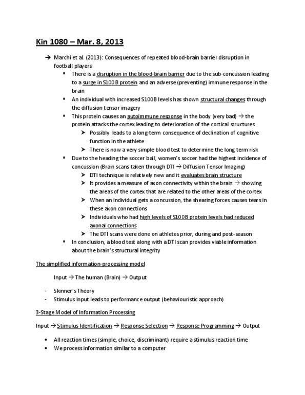 Kinesiology 1080A/B Lecture Notes - Gamehouse, S100B, Diffusion Mri thumbnail