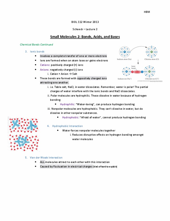 BIOL 112 Lecture Notes - Ph, Amine, Molecular Mass thumbnail