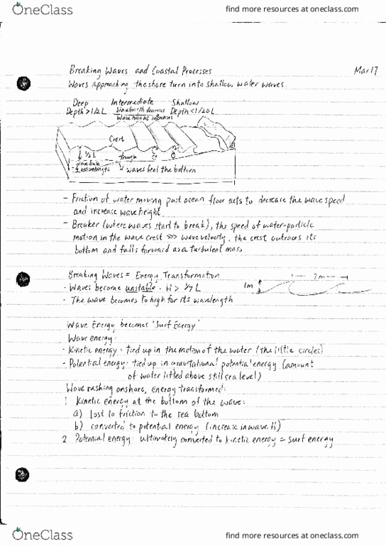 EOSC 114 Lecture Notes - Lecture 28: Surf Zone, Maton, Kinetic Energy thumbnail
