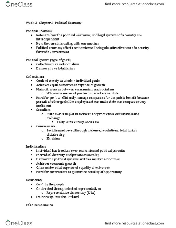 IB 3101 Lecture Notes - Lecture 2: Authoritarianism, Paris Convention For The Protection Of Industrial Property, World Intellectual Property Organization thumbnail