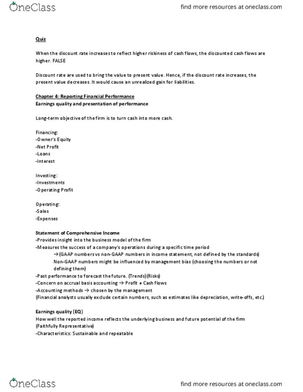 ACCO 310 Lecture Notes - Lecture 3: Financial Statement, Discount Window, Deferred Income thumbnail