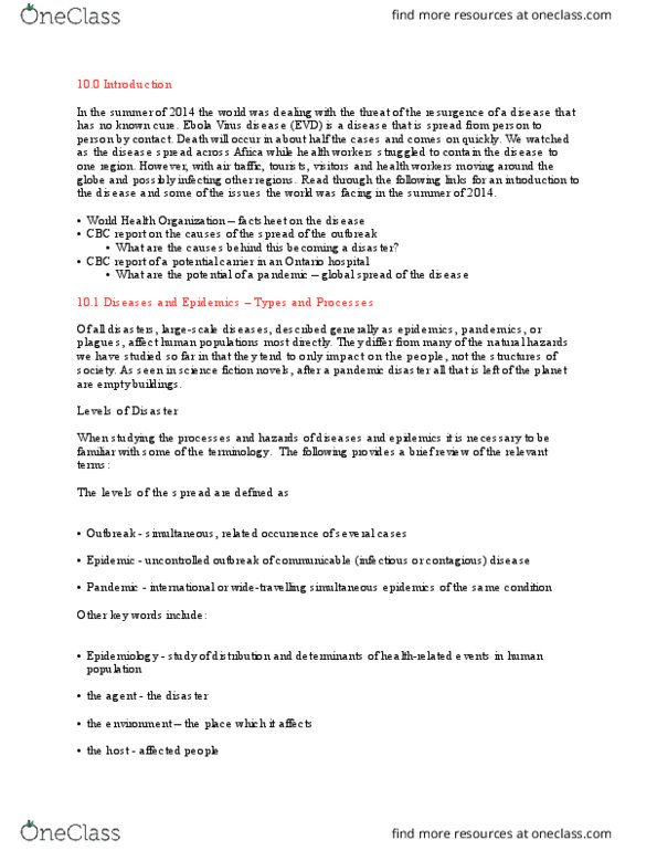 GG231 Lecture Notes - Lecture 10: Emerging Infectious Disease, Emerging Infectious Diseases, Influenza thumbnail