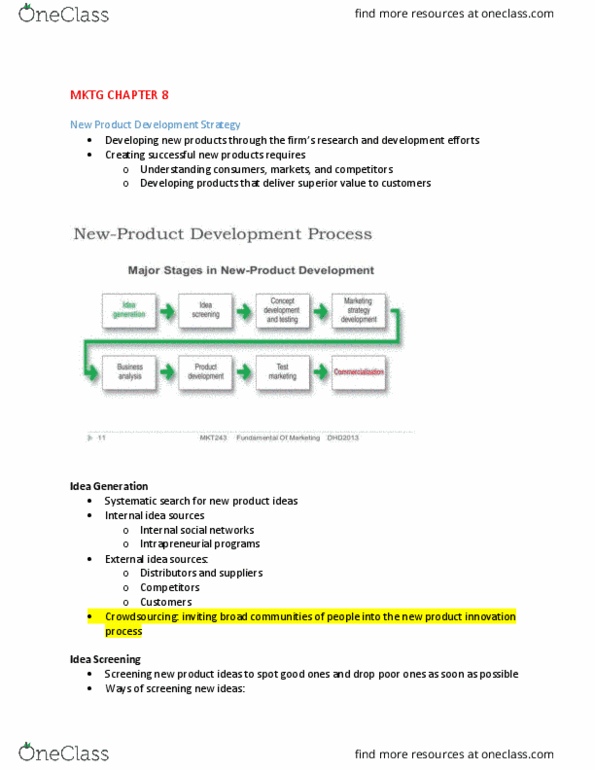 MKTG 2201 Chapter Notes - Chapter 8: Erms, Customer Switching, Innovation Management thumbnail
