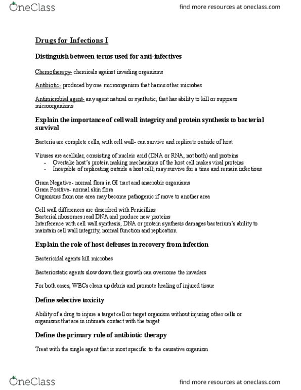 NURS 2004 Lecture Notes - Lecture 12: Myalgia, Sulfafurazole, Oseltamivir thumbnail