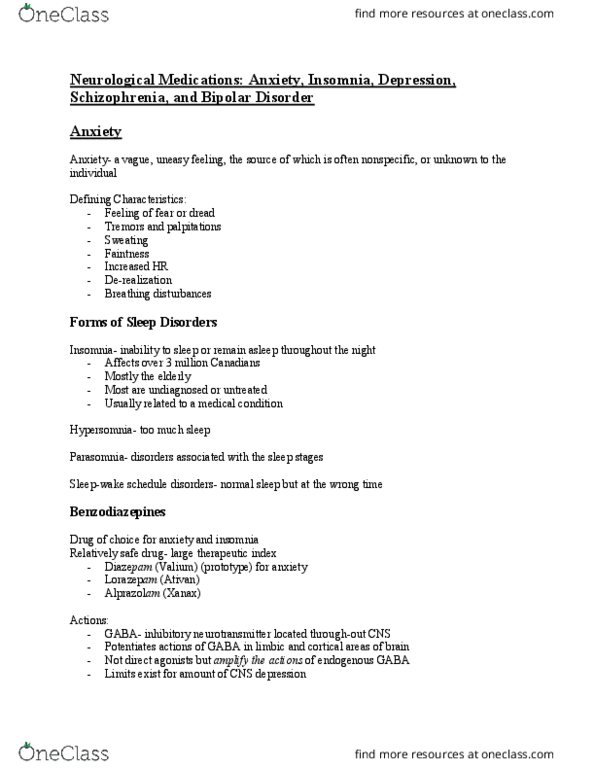 NURS 2004 Lecture Notes - Lecture 8: Polyuria, Clozapine, Amitriptyline thumbnail