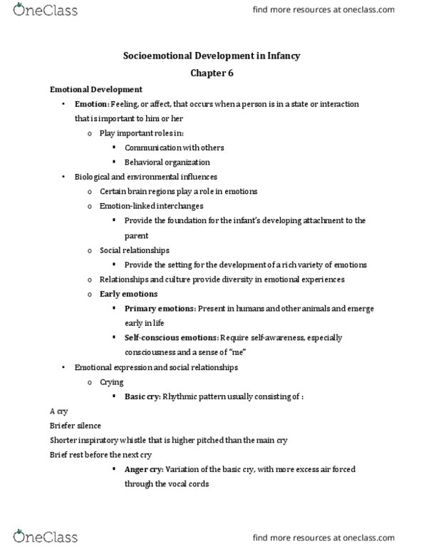 HDFS 2113 Lecture Notes - Lecture 8: Negative Affectivity, Vocal Folds, Emotional Expression thumbnail