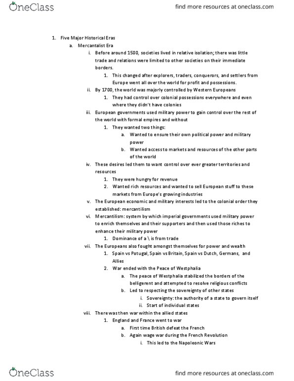 POSC 020 Lecture Notes - Lecture 1: World Economy, Protectionism, Sole Power thumbnail