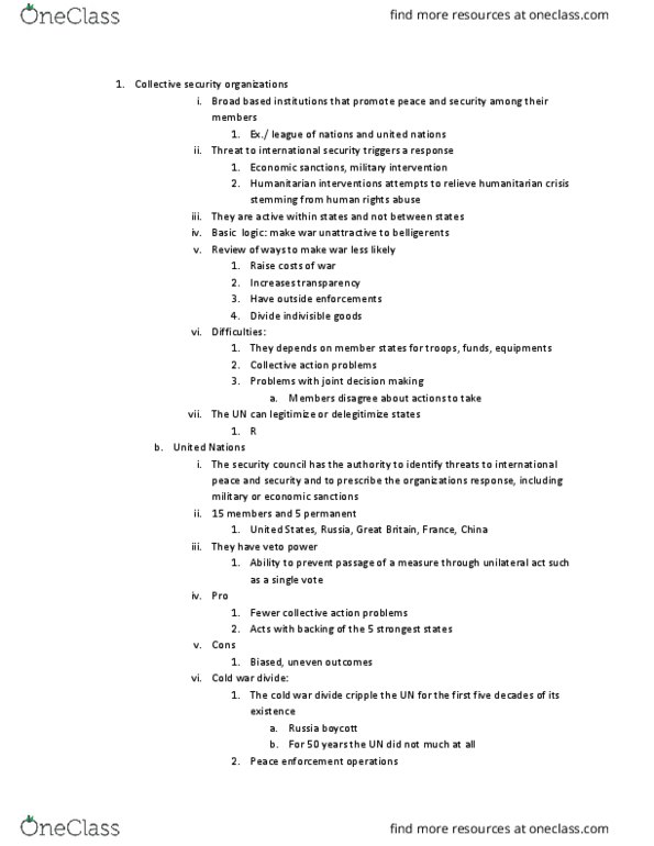 POSC 020 Lecture Notes - Lecture 7: Moral Imperative, Mercantilism, Peace Enforcement thumbnail