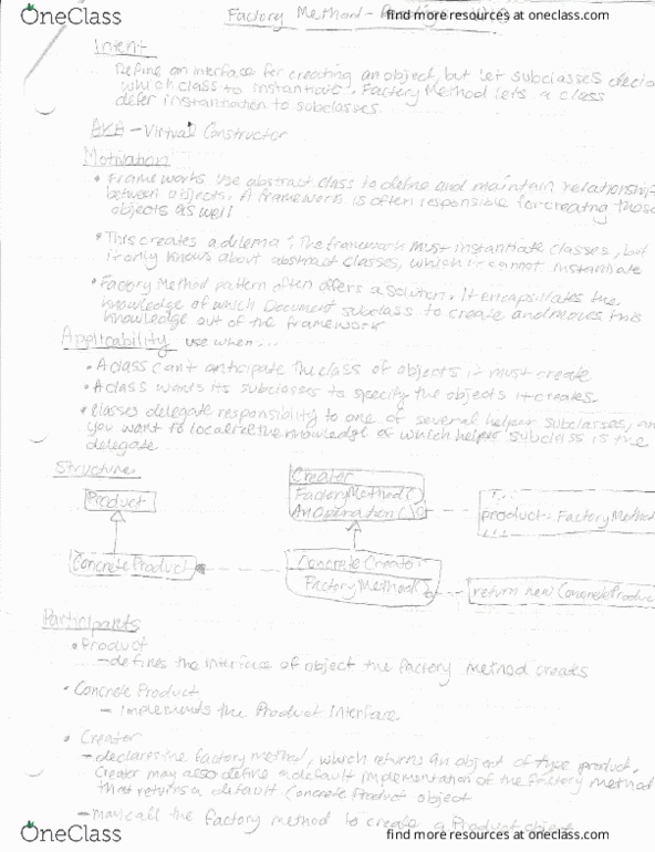 SWEN-262 Lecture Notes - Lecture 10: Creador, Factory Method Pattern thumbnail