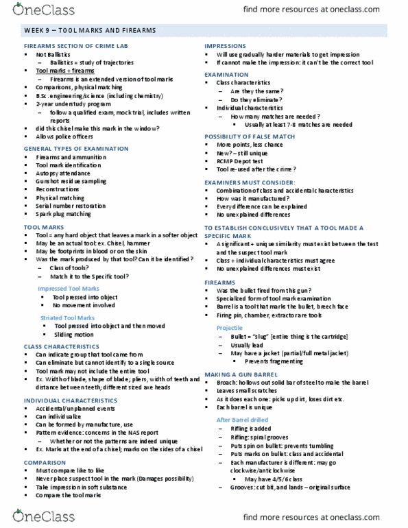 CRIM 355 Lecture Notes - Lecture 9: Gun Safe, Barium Nitrate, Soot thumbnail