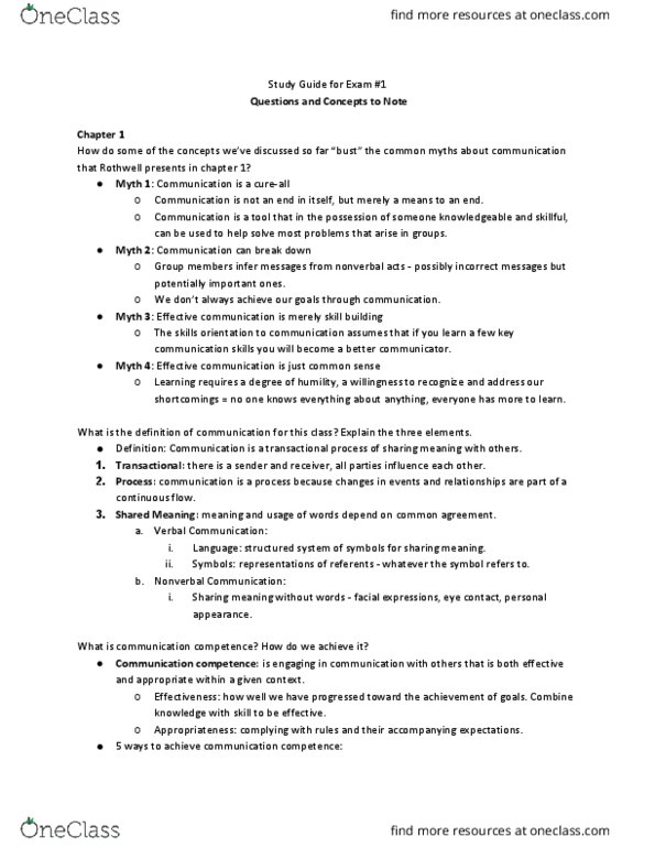 COMM 210 Chapter Notes - Chapter 1,3,4,5: Role Conflict, Assertiveness, Role Reversal thumbnail