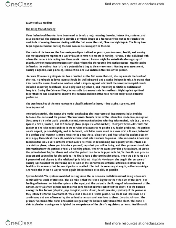 Nursing 1060A/B Chapter Notes - Chapter 11: Crimean War, The Roots, Nursing Diagnosis thumbnail