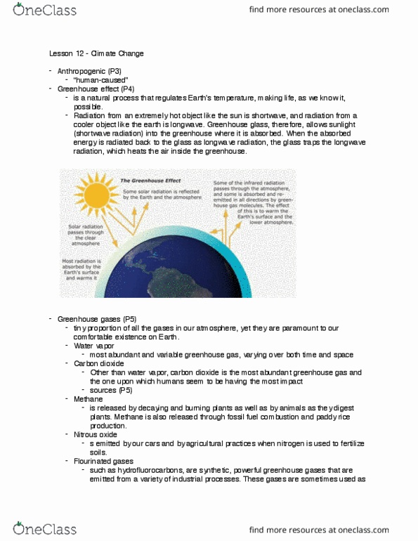 ISS 310 Lecture Notes - Lecture 12: Greenhouse Gas Emissions By The United States, Ipcc Fourth Assessment Report, Global Warming Potential thumbnail