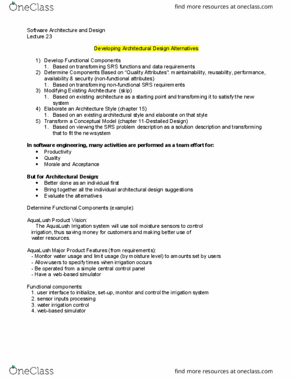 SWE 3633 Lecture Notes - Lecture 23: Software Engineering, Loose Coupling thumbnail