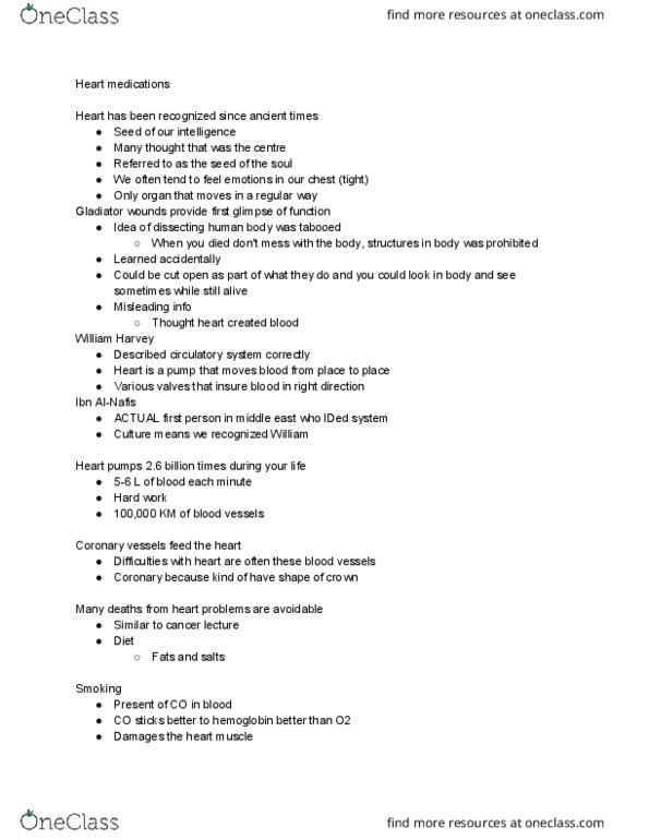 BPS 1101 Lecture Notes - Lecture 11: Heart Failure, Bothrops Jararaca, Coronary Artery Disease thumbnail