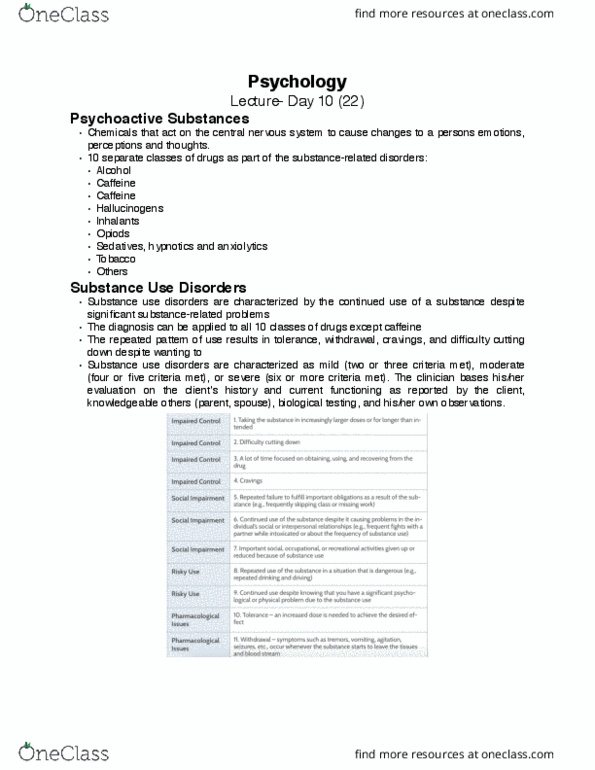 PSYC 100 Lecture Notes - Lecture 10: Psychosis, Schizophreniform Disorder, Schizoaffective Disorder thumbnail