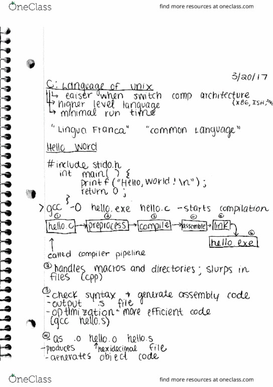 CSE 20189 Lecture Notes - Lecture 1: Assembly Language, Object File, Strace thumbnail